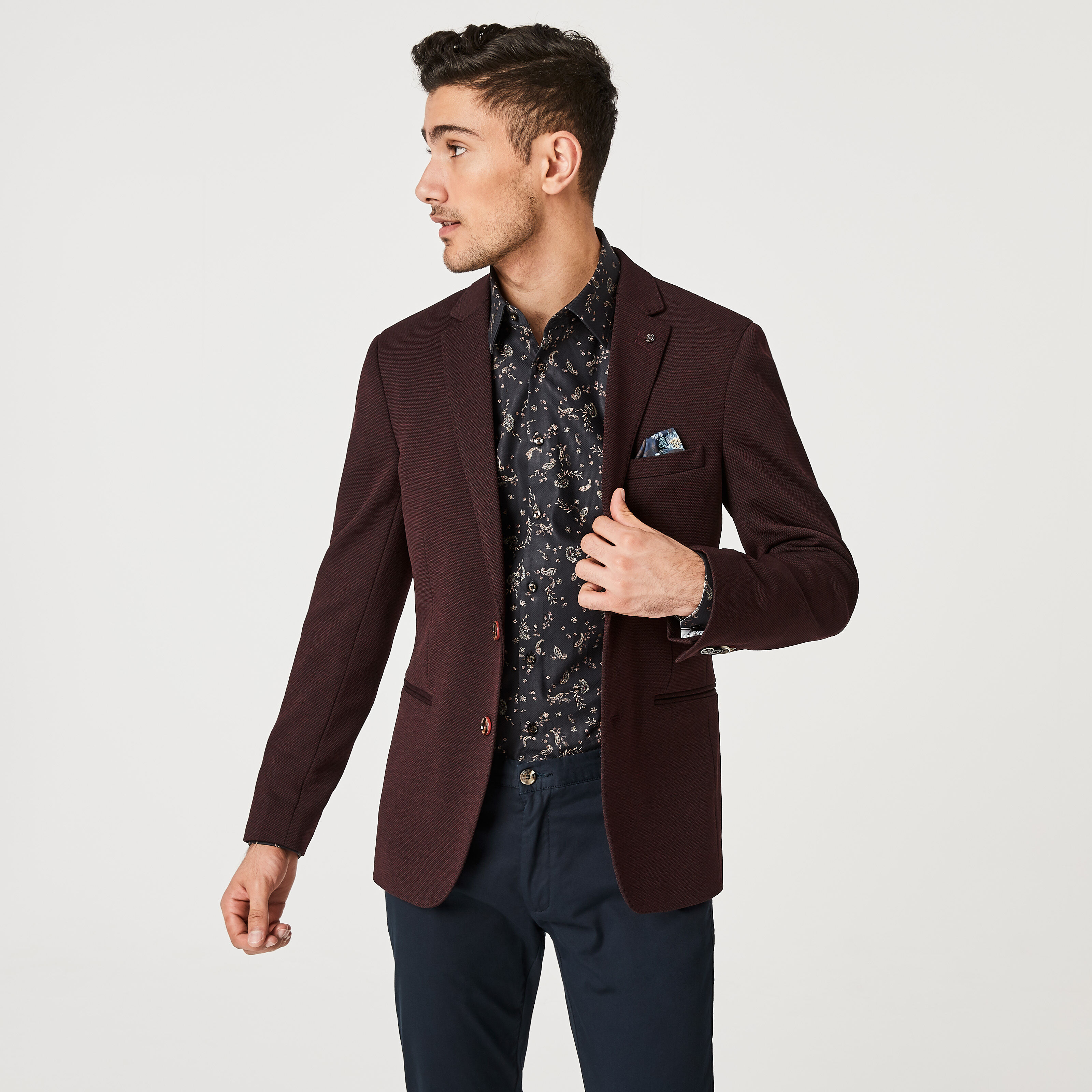 Dark burgundy new arrivals blazer